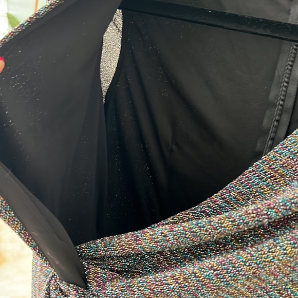 NWT Aqua metallic thread twist front party dress, fully lined, size small - Picture 7 of 8